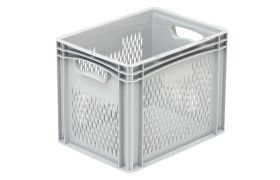 Plastkasse Basicline perf. 400x300x320 mm - Grå