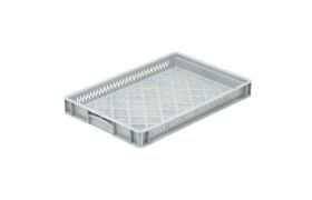 Plastkasse Basicline perf. 600x400x70 mm - Grå