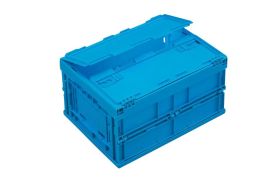 Foldekasse W - 21L - 400x300x230/80 mm m/låg - blå