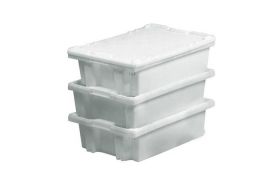 Plastkasse stabelvendbar 600x400x160 mm m/dræn - hvid