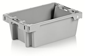 Plastkasse stabelvendbar 600x400x225mm - lysgrå