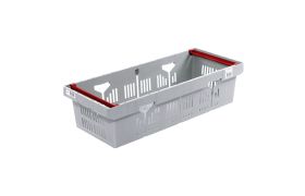 Blomster kasse perf. 1122x455x272 mm - grå m/rød bøjle