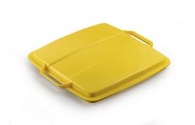 Låg til Plastbeholder 90L 385x395 mm - gul