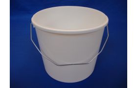 Plastspand 2253 - 5,6 L. m/metalh. - Hvid