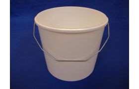 Plastspand 2256 - 5,8 L. m/metalh. - Hvid