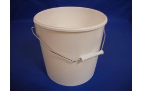 Plastspand 2298 - 11,1 L. m/metalh. - Hvid