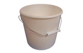 Plastspand 2298 - 11,1 L. m/metalh. - Hvid