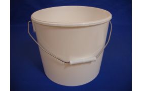 Plastspand 465 - 12 L. m/metalh. - Hvid