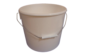 Plastspand 465 - 12 L. m/metalh. - Hvid