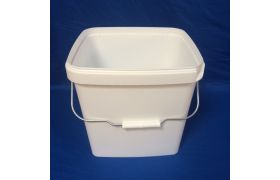 Plastspand 6140-14 L. m/metalh. - Hvid