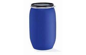 Plastlågfad 120 l. - Blå m. sort låg