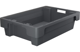 Plastkasse stabelvendbar 600x400x150 mm - Grå