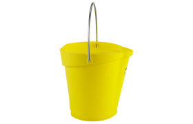 Plastspand 6 l. m/rustfri hank - Gul