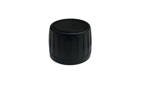 Skruelåg m/liner - Ø28 mm - sort
