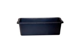 Plastbalje rektangulær genbrugsplast - 80L. - Sort