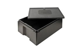 Termokasse 800x600x330 mm EN 2/1 Stapelbox - Sort