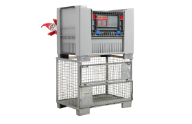 Palleboks Kubo med klap - 4 fødder - Lysgrå