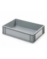 Plastlåda R - 600x400x143 mm m/hål - grå