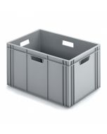 Plastlåda R - 600x400x332 mm m/hål - grå
