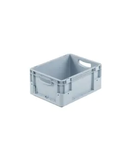 Plastlåda S - 400x300x180 mm m/hål - Grå