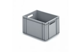 Plastlåda R - 400x300x234 mm m/hål - grå