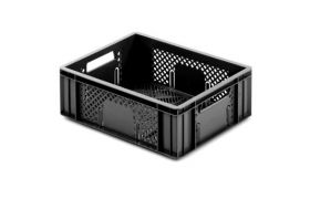 Plastlåda R - perf. 400x300x142 mm - svart