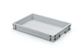 Plastlåda UNISTA 600x400x75 mm utan hål - ljusgrå