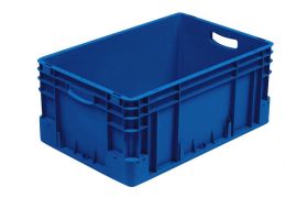 Plastlåda S - 600x400x270 mm m/hål - Blå
