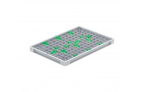 Plastbricka Basicline - 600x400x45 mm - med 16 gröna stopp