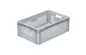 Plastlåda Basicline perf. 600x400x220 mm - Grå
