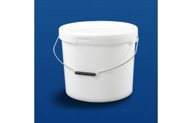 Plastbehållare HOM18500/10 - 17,5 L. med metallhandtag - Vit